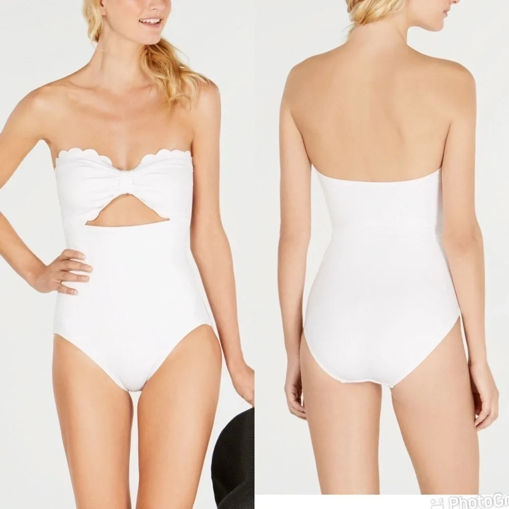 Kate Spade Scalloped Strapless One-Piece Swimsuit
